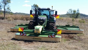 Hay Contractor Available with Krone 8 string 1290 HDP 2 Baler Mower and Rake  for all your haymaking needs