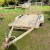 Tandem trailer for buggy with built in ramp 