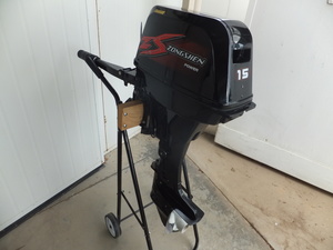 ZONGSHEN 15HP 2 STROKE SHORT SHAFT OUTBOARD ELECTRIC START GOOD CONDITION 