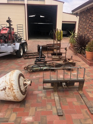 Dingo with attachments on Trailer