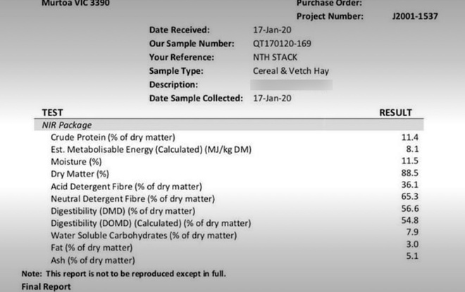 75mt Barley/Vetch Hay 600kg 8x4x3 Bales + Freight (New Season)