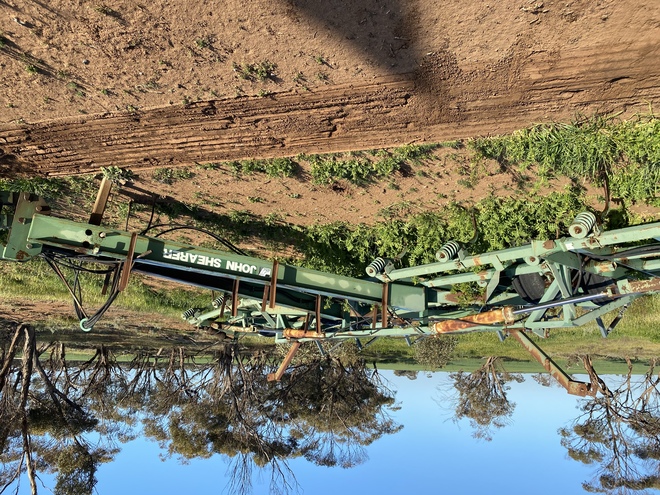 John Shearer 5-160 with 33ft wide Ag Masters Rotary Harrows