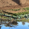 John Shearer 5-160 with 33ft wide Ag Masters Rotary Harrows