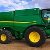 2013 John Deere S680 with 2013 12 Mtr 640 Draper front on 2016 Leith Trailer