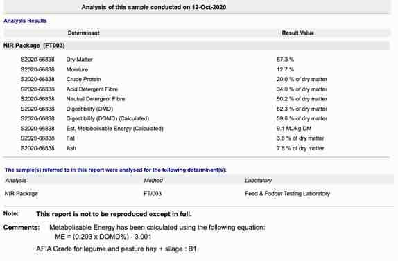 Vetch Hay 590kg 8x4x3 Bales (New Season)