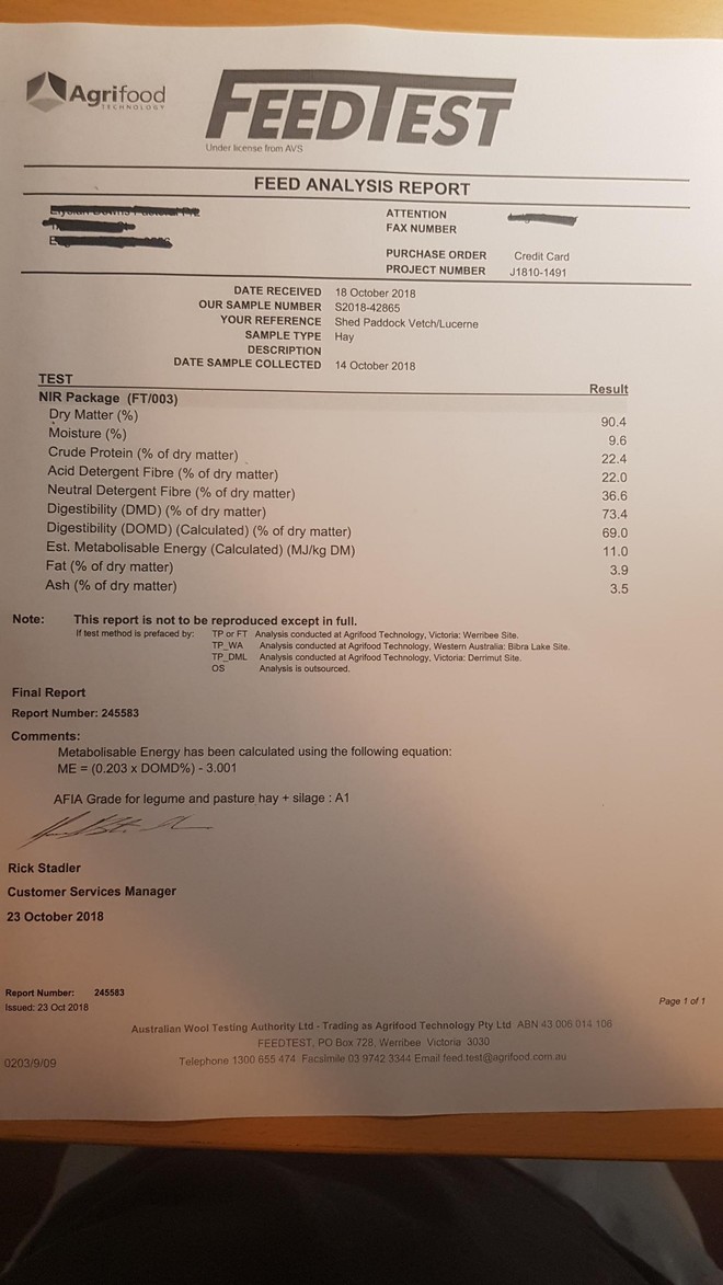 Shedded Lucerne / Vetch Mix Hay