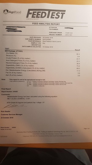 Shedded Lucerne / Vetch Mix Hay