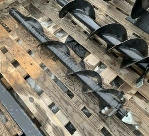 Auger 200mm Double Start Tungsten Teeth 1300mm Long 50mm Round Hub