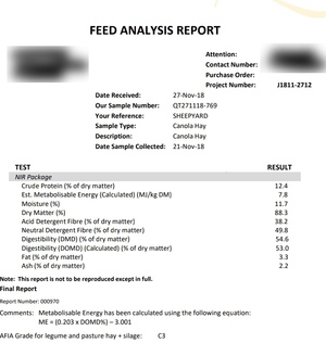 100mt Canola Hay 500kg approx 8x4x3 Bales