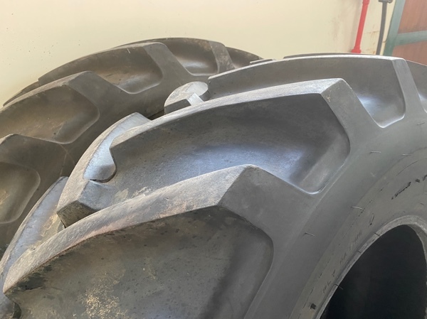 2 x 18.4-30 Olympic Gripster tyres with 90% lug left