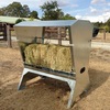 Single hay bale & grain feeder for sheep, goats, alpacas