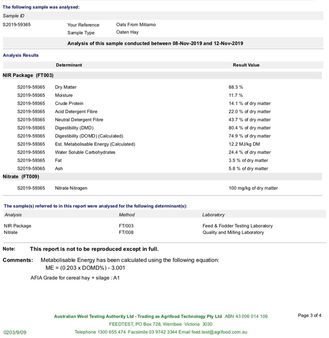 High quality organic USDA NOP hay