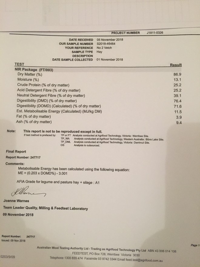 B Double load of Vetch Hay