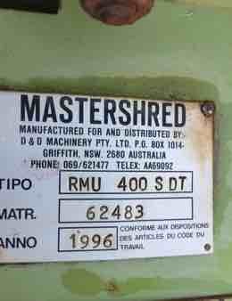 Mastershred RMU 400 S DT 4.0 mt Mulcher