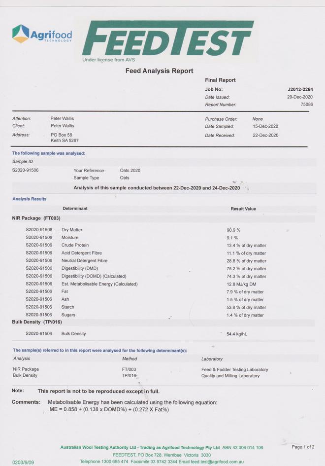 Wombat Feed/Seed Oats