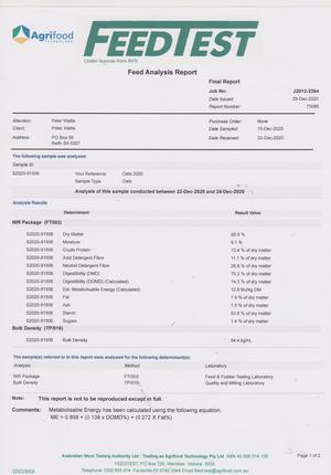 Wombat Feed/Seed Oats