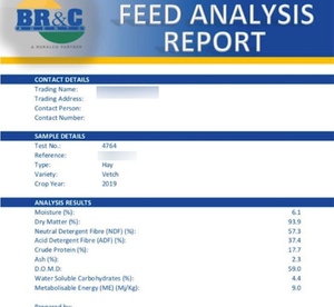 265mt Vetch Hay 500kg 8x4x3 Bales