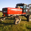 Massey Ferguson 9635 Windrow Tractor 2009 with 16 ft Razor Bar 4 Steel Roller Conditioner Front. 2012