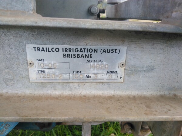 Tailco T250-2 travelling irrigator