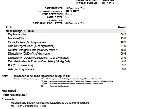 220 bales Clover & Rye Hay 330kg 8x3x3 ex farm