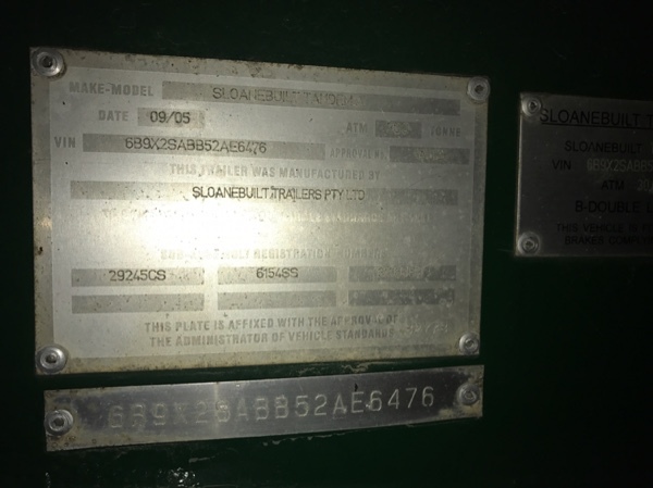 Sloanebuilt 19 m B double Tippers