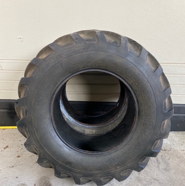 18.4-30 Olympic Gripster tyre with 75-80% lug left two of
