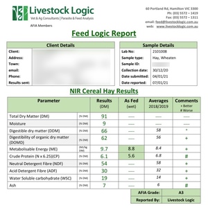 500mt Wheaten Hay 650kg 8x4x3 Bales + Freight