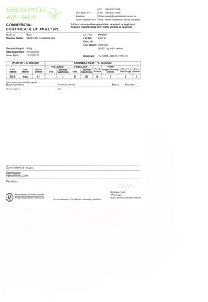SAIA OATS- Cleaned and tested 