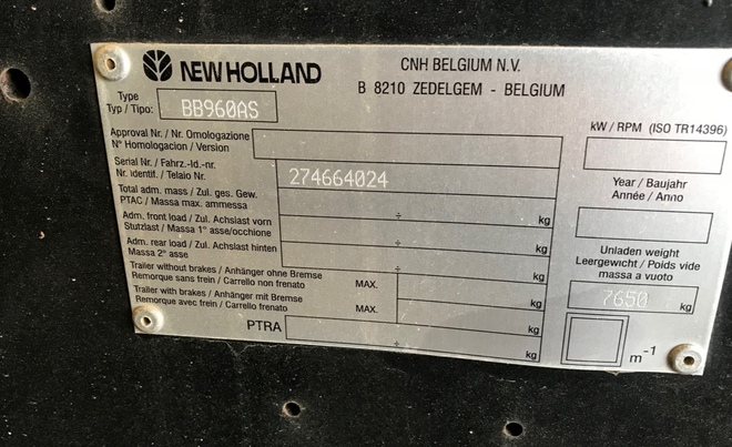 NEW HOLLAND BB960AS Square Baler For Sale