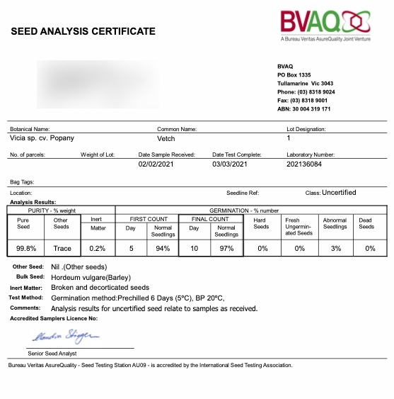 10mt Popany Vetch Seed