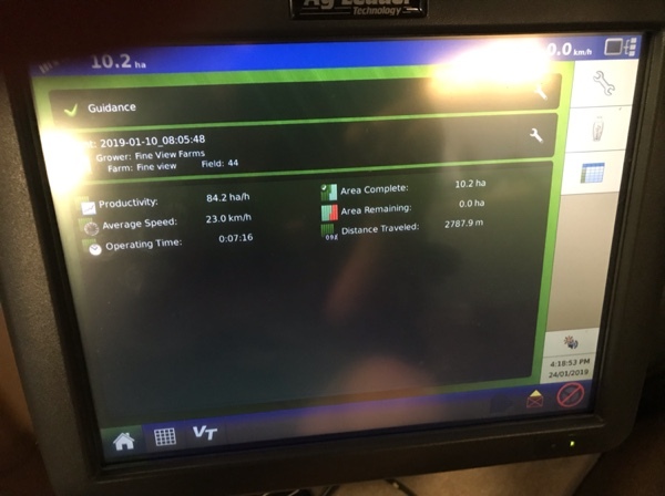 Auto steer screen