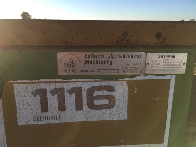 Aitchison 1116 seed drill - Baker boots - twin boxes-