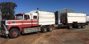 1987 FORD LTL Truck and 3 Axle Dog Trailer For Sale - with CAT !