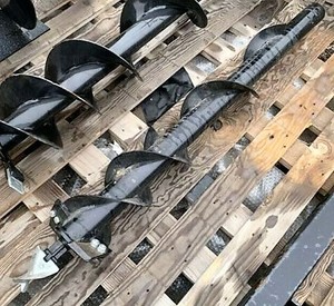 Auger 200mm Double Start Tungsten Teeth 1300mm Long 50mm Round Hub