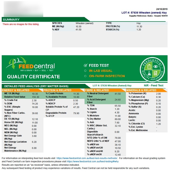 1000mt Wheaten Hay 8x4x3 Bales