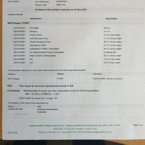 200mt Oaten Hay 620kg 8x4x3 bales