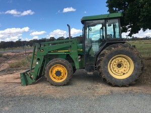John Deere 5510 (1998) Front-End Loader Tractor, Bucket & Forks