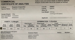 Ryegrass Seed 1500kg
