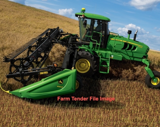 John Deere W150 Windrower with 40 ft 440 D Front  Immediate Pick up
