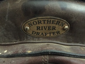 Northern River Drafter Adult Stock Saddle - Leather with stirrups and reins. 