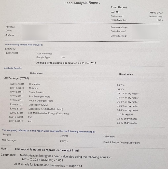 100mt Vetch Hay 580 kg 8x4x3 Bales 'New Season'