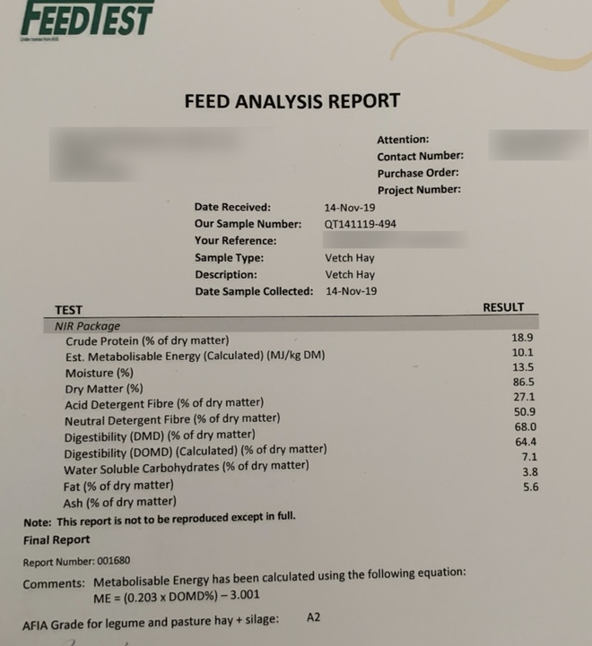 200mt Vetch/Clover Hay 650kg 8x4x3 Bales ex Paddock