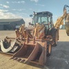 4x4 Case 580 Super M Backhoe loader with buckets and trenching  attachment with a/c cabin and extenderhoe on rear