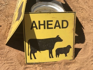 Under Auction (A132) - Stock Signs 2 x Sheep and 1 x Mixed - 2% + GST Buyers Premium On All Lots