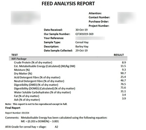 High Feed Test Barley Hay 2 B Double loads or AB Triple