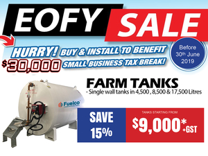 Farm Tanks - Single Walled Fuel Tanks 4500 & 8500 L available