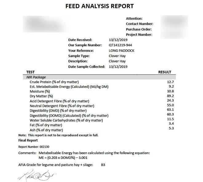 40mt Clover Hay 550-600kg 8x4x3 Bales