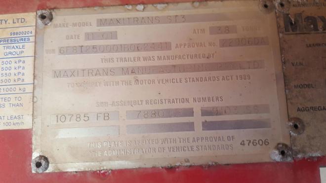 2001 Maxitranz 12 Pellet A Trailer