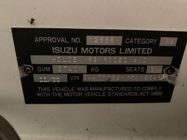 2000 Holden Rodeo 4x4 DX