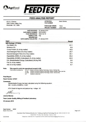 50 mt Vetch Hay 5 x 4 bales